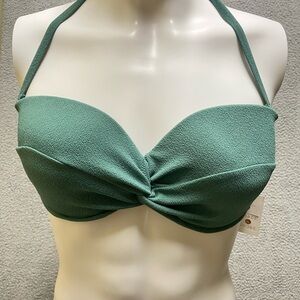 Shade & Shore Women's Bikini Top 36D Green Adjustable Straps